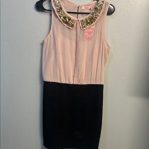 Juniors' Candie's® Sequin Peter Pan Collar Dress Size Medium